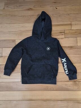 Boys Size 6 Hurley Charcoal Gray Logo Pullover Hoodie